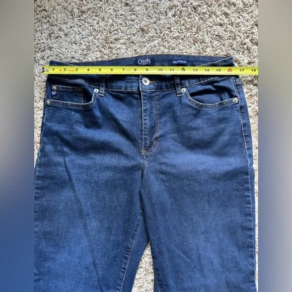 Chaps Dark Blue Flare Women's Jeans 14/32 - Picture 7 of 12